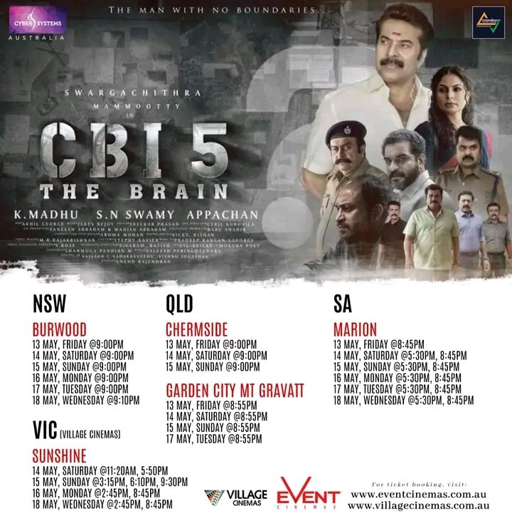 #CBI5TheBrain Running Successfully In Australian Cinemas!

<a href="/mammukka/">Mammootty</a>