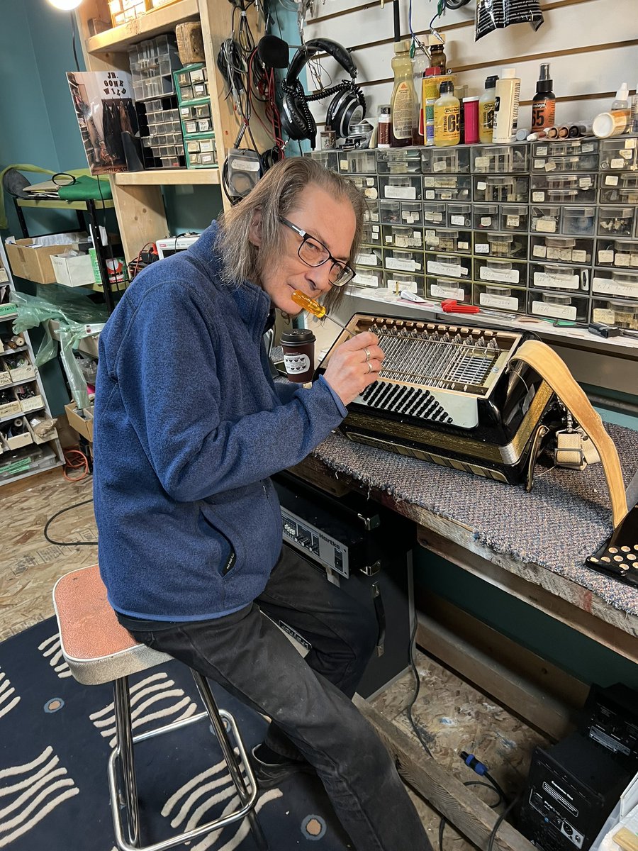 LillosMusic's tweet photo. Great mysteries in the service shop! Yes, we do fix accordions as well as a variety of other instruments!  Give us a call to book an appointment for the service shop, student store or to sign up for spring music lessons.  We look forward to seeing you! https://t.co/hmVTa8gEYU