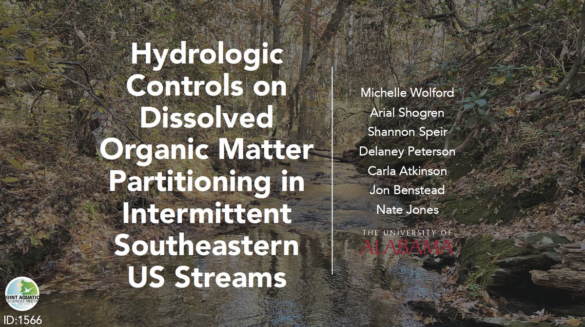 michwolford's tweet photo. Hey #JASM22!! Interested in stream OM dynamics? Curious about southeastern US rivers? Want to learn more about intermittent stream science?
Check out my talk on Friday 5/20 @ 3:30 at River Overlook E and stay for the many other talks from rockstar scientists in this session! https://t.co/wXOzrWZrn7