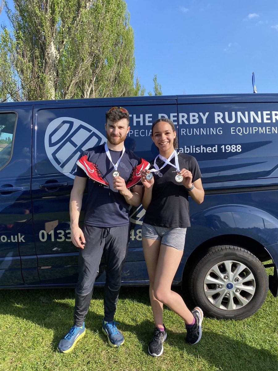 DERBYRUNNER's tweet photo. Well done our own Matt (800m) and Lauren (sprints) who were victorious at today’s Derbyshire Athletics Champs. 

Made even more impressive by the fact they were both on duty all day, working on our #derbyrunnerstall at the event. 

 #byrunnersforrunners #since1988 https://t.co/Jv2kHLeadB