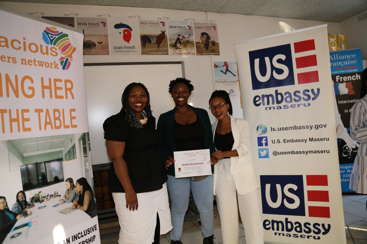 leadaudaciously's tweet photo. Two weeks ago we celebrated the end of a beautiful journey, Bring Her To The Table program funded by @USEmbassyMaseru  came to a beautiful ending with the launch of the young women's voices and call to action to be included in decisionmaking spaces in Lesotho.
#BringHerToThetable https://t.co/0SDEAjiAQ3
