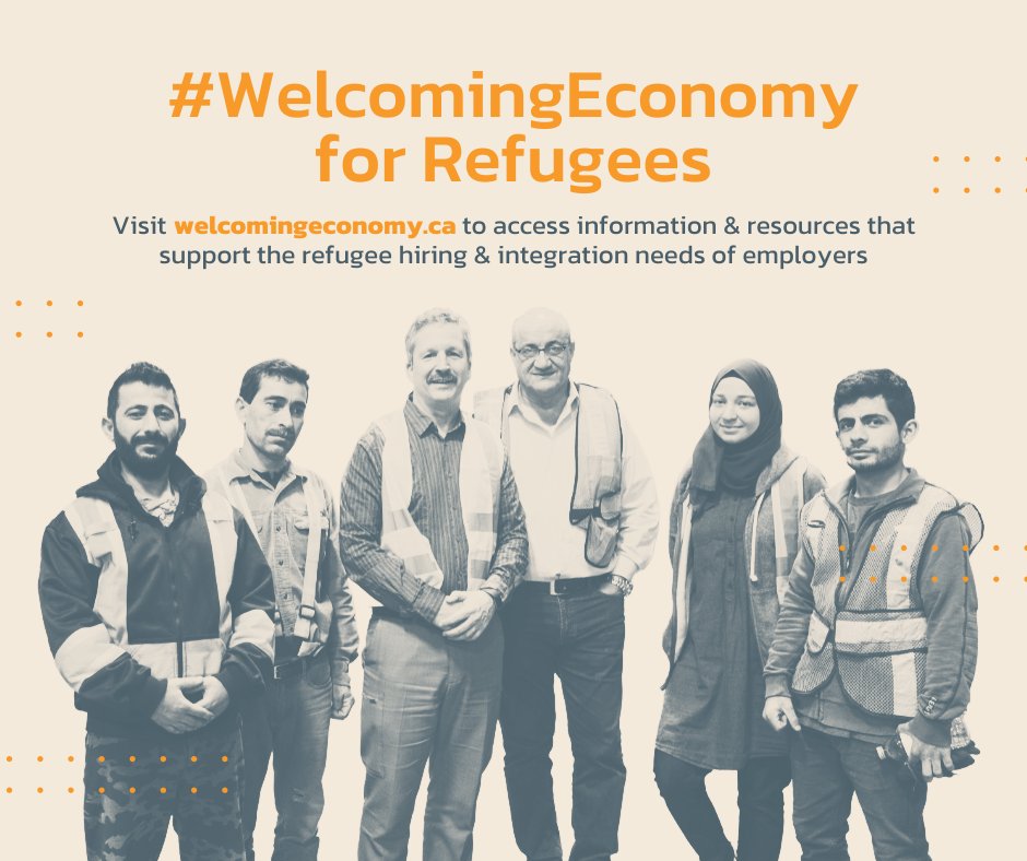 The Honourable <a href="/ratnaomi/">Senator Ratna Omidvar</a> &amp; <a href="/Darrell_Pinto/">Darrell Pinto</a>, with over 50 partners, have launched the #WelcomingEconomy for Refugees campaign. Find resources that help businesses connect with #RefugeeTalent &amp; build more inclusive workplaces on their homepage: bit.ly/39lNDvp
#HireRefugees