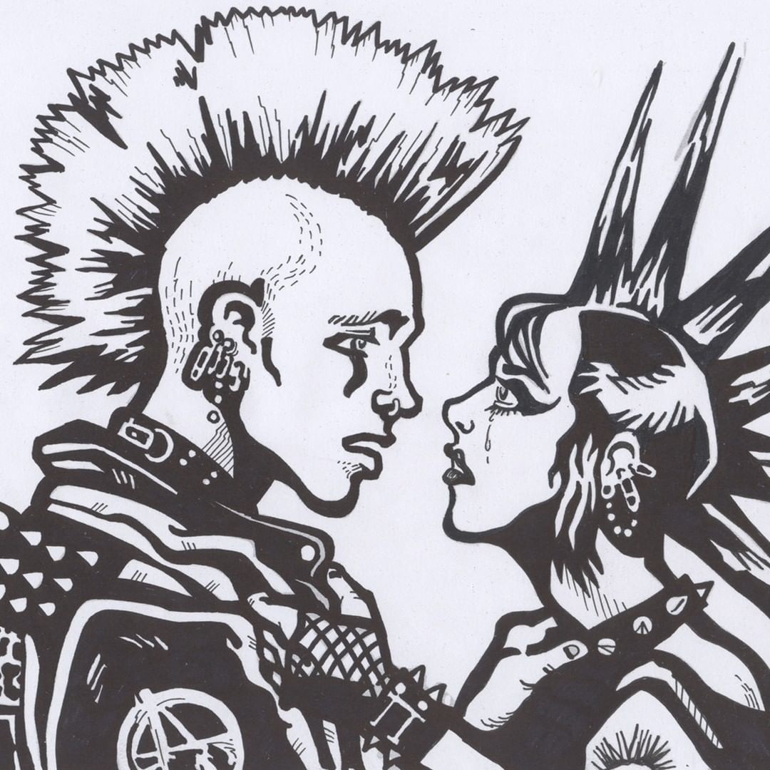 punklikeher's tweet photo. Artwork by @madtwinsart

#punkart #punkcouple #libertyspikes #punkgirl #punkgetup #punkaesthetic https://t.co/FIu7kvVfs9