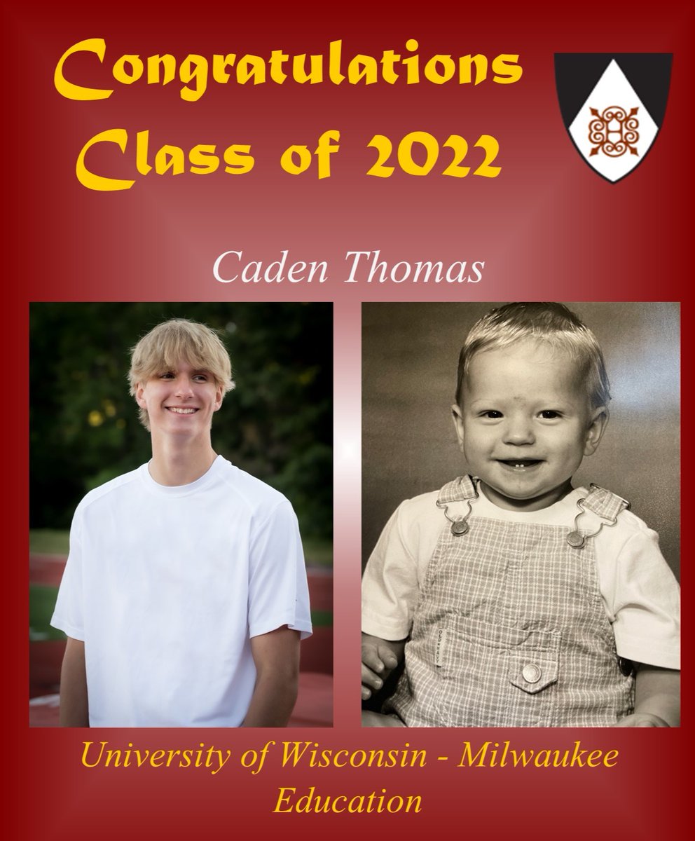 EdgewoodHSMad's tweet photo. Celebrating the EHS class of 2022!
Senior Spotlight on Caden Thomas, who will be studying education at UW-Milwaukee.
We will be posting Senior Spotlights every day until graduation! Please take a moment to appreciate our amazing seniors!
#EHSCrusaders22 https://t.co/grYLMxXHbb