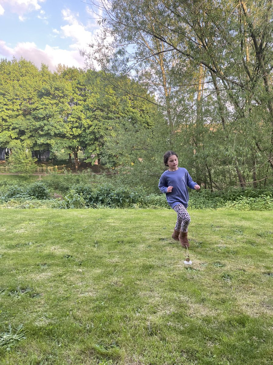 shellbellalder's tweet photo. @roalddahlclass Evie has been spending the evening outside tonight seeing how many laps she can do in the garden. She has counted her laps, took a break, and added the new ones onto her total https://t.co/Ykyc2iDIvY
