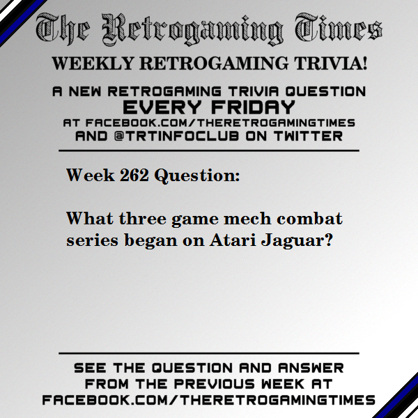 TRTinfoclub's tweet photo. Weekly #Retrogaming #Trivia! Week 266 - https://t.co/fD2BvEjkEz - Submit a trivia question: trt@classicplastic.net - Read the latest issue: https://t.co/jdezGiTAqO #TheRetrogamingTimes #WeeklyRetrogamingTrivia #atari #atarijaguar https://t.co/G98jFWSBmD
