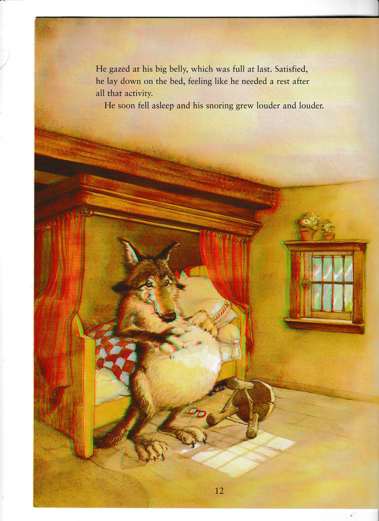 Gerplexan's tweet image. Here’s a very rare illustration of the Big Bad Wolf with a decent looking belly after eating Granny in a 3D picture version of Little Red Riding Hood I found in an antique mall

#vore #vorebelly