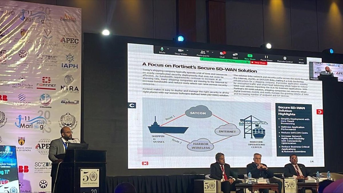 I was honored to be invited as a speaker at the #marlog the international maritime transport and logistics conference to speak about the modern threats and how #fortinet solutions can help and protect the digital transformation of the maritime industry. 
#fortinet #cybersecurity