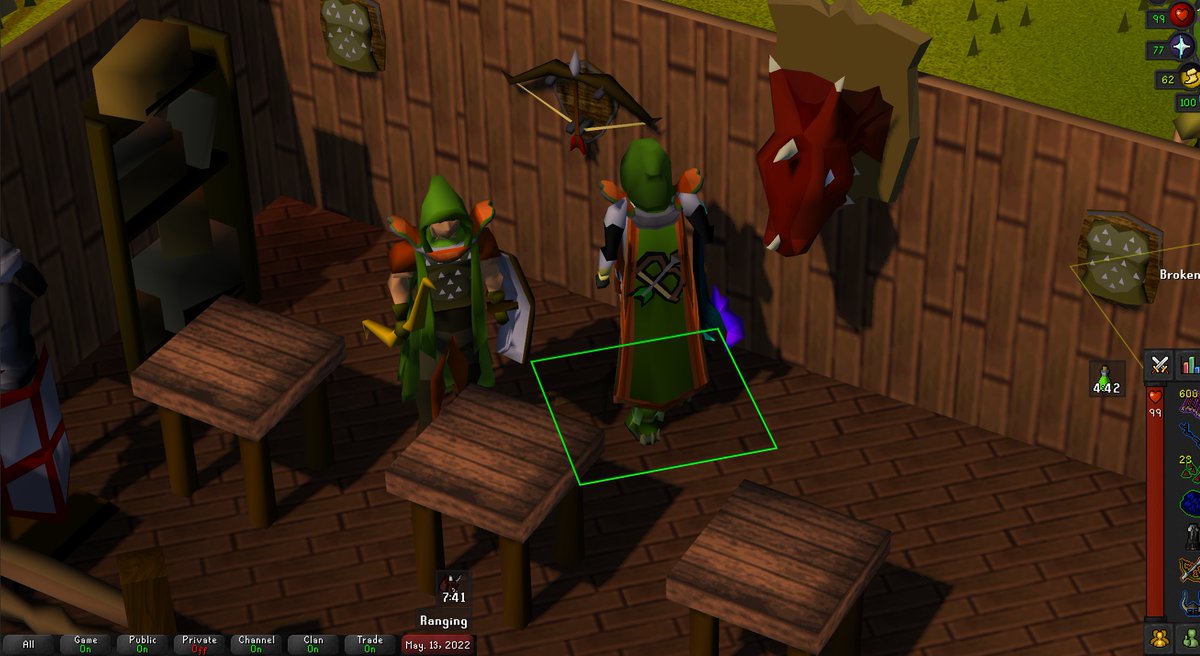 serrrpy's tweet photo. #99range! One of the most satisfying feeling in #osrs (Getting a 99, and buying your cape!) https://t.co/2FLljBeV0Q
