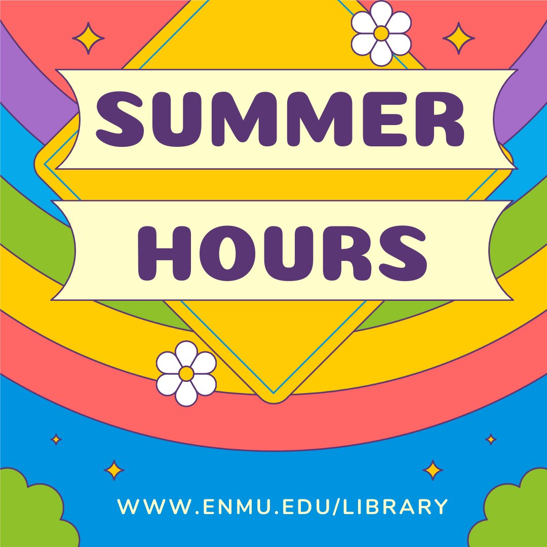 enmugssc's tweet photo. Summer hours are here! During the break between semesters, May 14- June 5, the GSSC will be closed Saturdays and Sundays and open from 8am-5pm Monday through Friday. Click on the calendar icon on the library homepage to see our hours. #ENMUGSSC #Summer https://t.co/ayy2qtoRGc