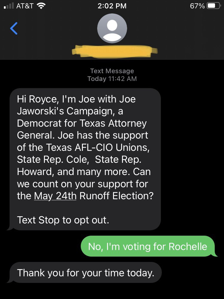 RoyceBrooksTX's tweet photo. No, I’m voting for @RochelleMGarza. https://t.co/flYpn34lS4