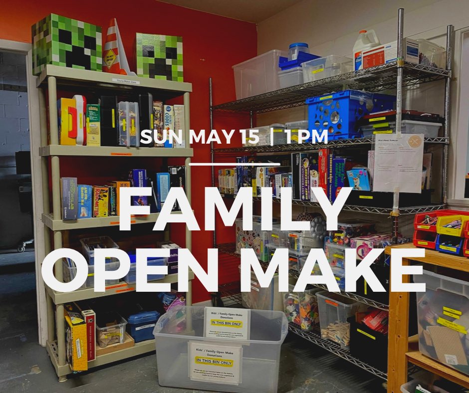 Join us Sunday for Family Open Make!

RSVP for free here: meetu.ps/e/L1Hd0/25lHh/a