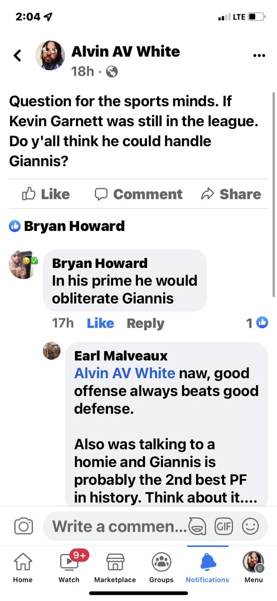 Av_ipleada5th's tweet photo. @KevinGarnett5KG Posted this yesterday. You have a few doubters but I believe you would handle @Giannis_An34 https://t.co/ZA3MWUH2t8