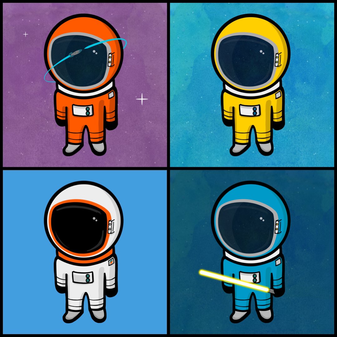 Space Daddies. 500 unique 1/1 collectable hand-drawn astronauts from a few universes over. 

opensea.io/collection/spa…