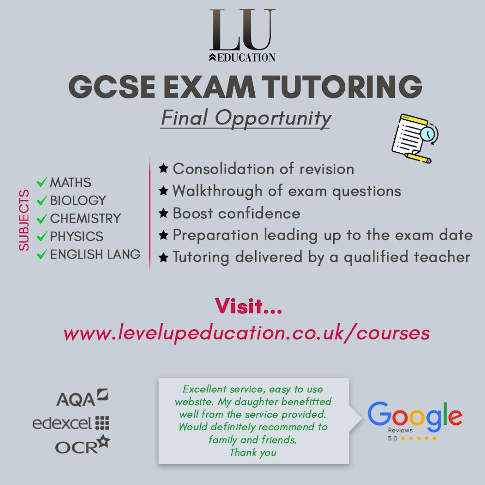 levelupeduuk's tweet photo. Last opportunity to prepare for your #gcses2022 places fill up fast! https://t.co/njrjjFHxtv