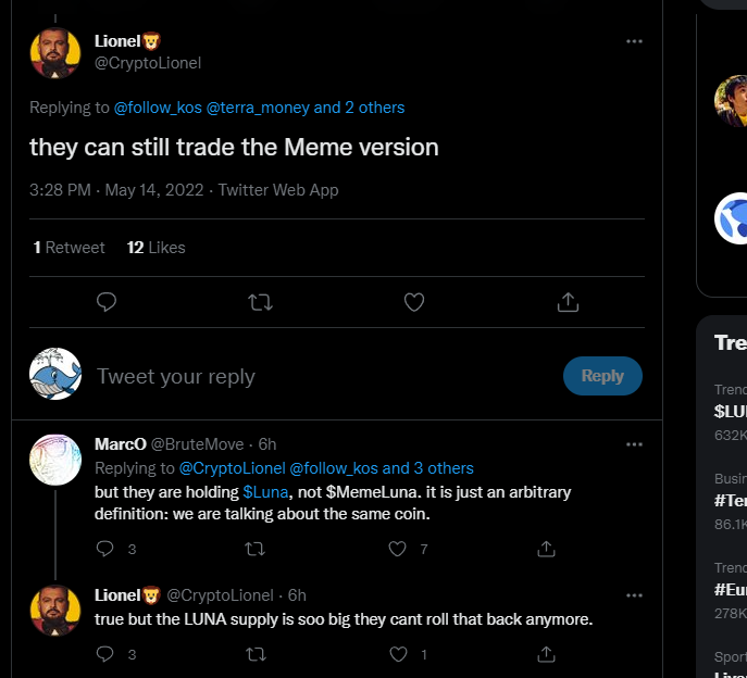 WhalesWhatch's tweet photo. This is how @terra_money team threats the current situation which btw they created over 3 days with minting, #lunacoin #LUNA #LUNAtics #lunascam https://t.co/XEmNO4ZPZW