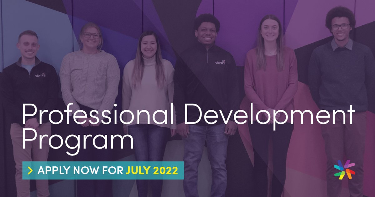 Hey, new graduates: You don't need a finance degree to pursue a career at Vibrant. You don't even need to become a banker. Check out our Professional Development Program—now accepting applicants for the July 2022 cohort. Learn more: bit.ly/3Mydpel
