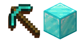 CustomCursor's tweet photo. A pickaxe is a Minecraft tool, which is required to mine all ores, rock, rock-based blocks, and metal-based blocks.  Fanart cursor pack with Minecraft Diamond Pickaxe and Block of Diamond pointer. #CustomCursor #Cursor #fanart #DiamondPickaxe #Minecraft 
https://t.co/HPwkvyjwhP https://t.co/OpTXJBom3x