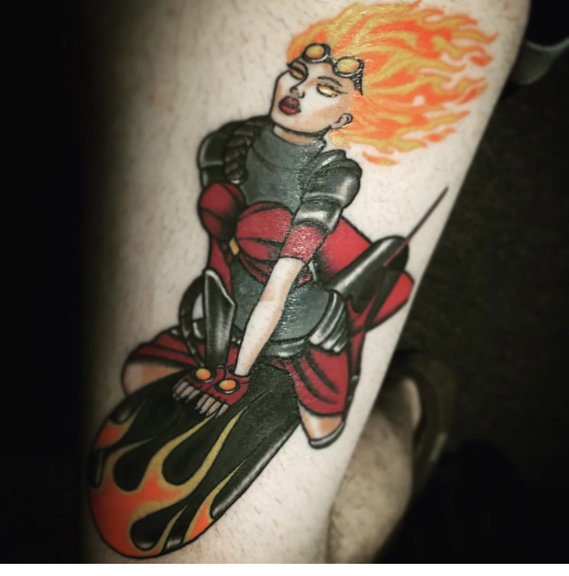 angerisfleeting's tweet photo. @StarCityGames Chandra and Liliana on my legs https://t.co/OpGGGpSBDJ