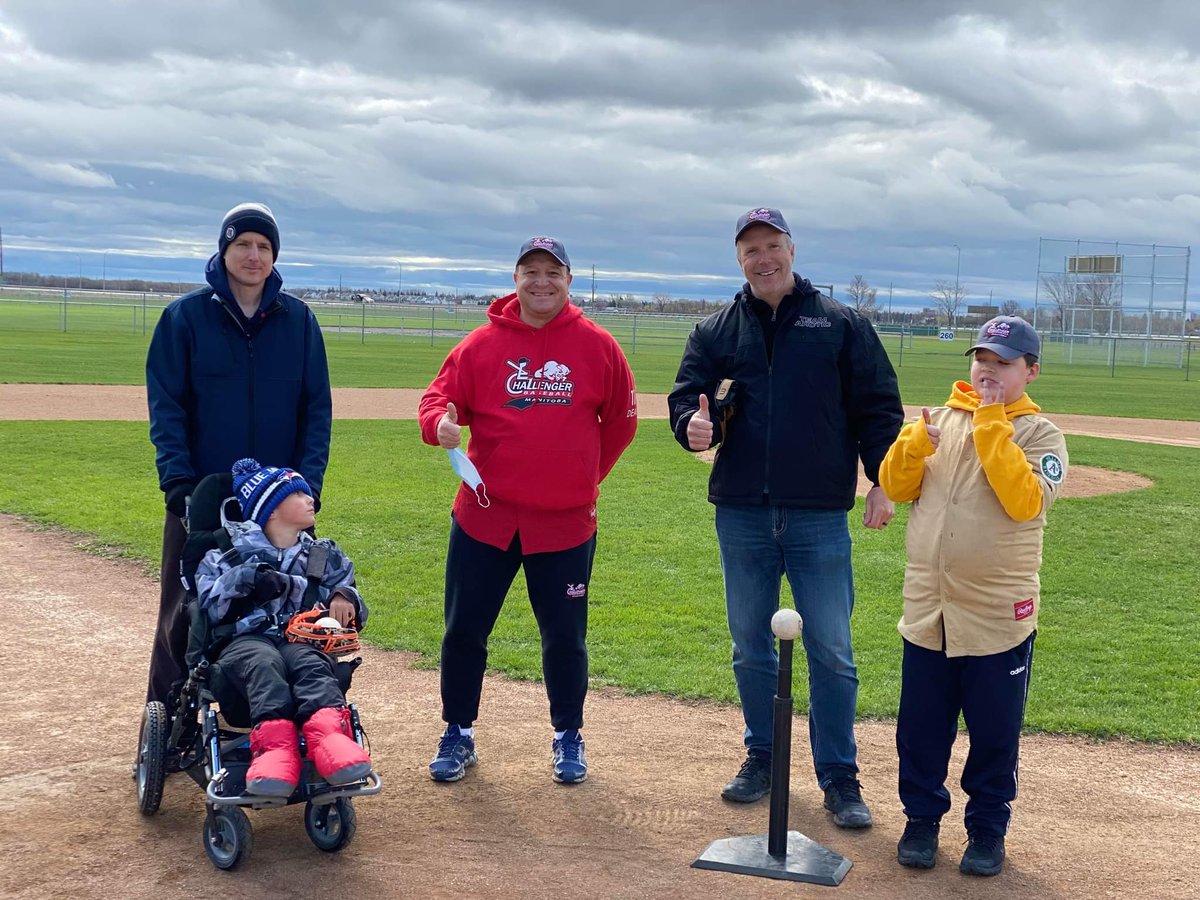 ChallengerMB1's tweet photo. Cool winds didn't stop SJAMBA and NWMBA/RRVB from hitting home runs this morning at their Season Opener!  Smiles all around for this crew!

Want info about how you can get involved as a player, buddy or volunteer with Challenger Baseball in Manitoba? see https://t.co/47IscUVwIC https://t.co/7J21nSvOwC