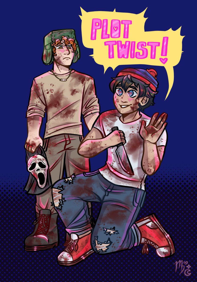 virgosCringe's tweet photo. best friends through it all 🔪 #SouthPark #sptwt #spstyle #spstan #spkyle #screammovie https://t.co/UhQhtVsDhd