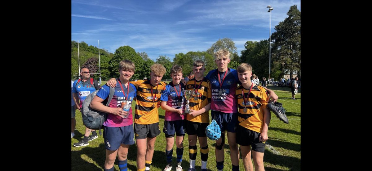 Congratulations to Oliver, Thomas and Liam on the Dragons Cup win today with <a href="/Riscarfcu12S/">RiscaRFCU16’s</a> 🏆 Playing against school mates is tough but all in great spirit (missing a few in the pic) 💪🏼 well played Risca and Newbridge 👏🏼 <a href="/IslwynHighSport/">Islwyn High Sport</a>