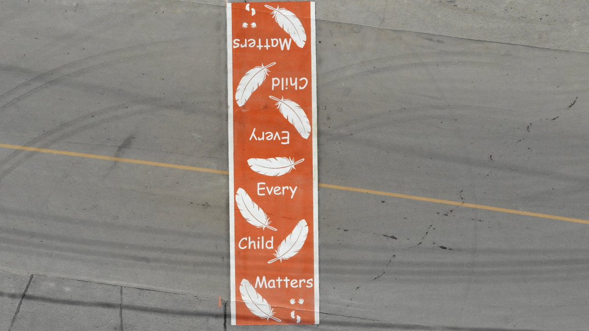 georginatown's tweet photo. The Town, in partnership with the Chippewas of Georgina Island, held the official ribbon cutting of the Every Child Matters crosswalk today. It’s located in front of the Island View Business Centre/Georgina Island Ferry dock. https://t.co/0cT2u71ETk https://t.co/bvhR9LV60M