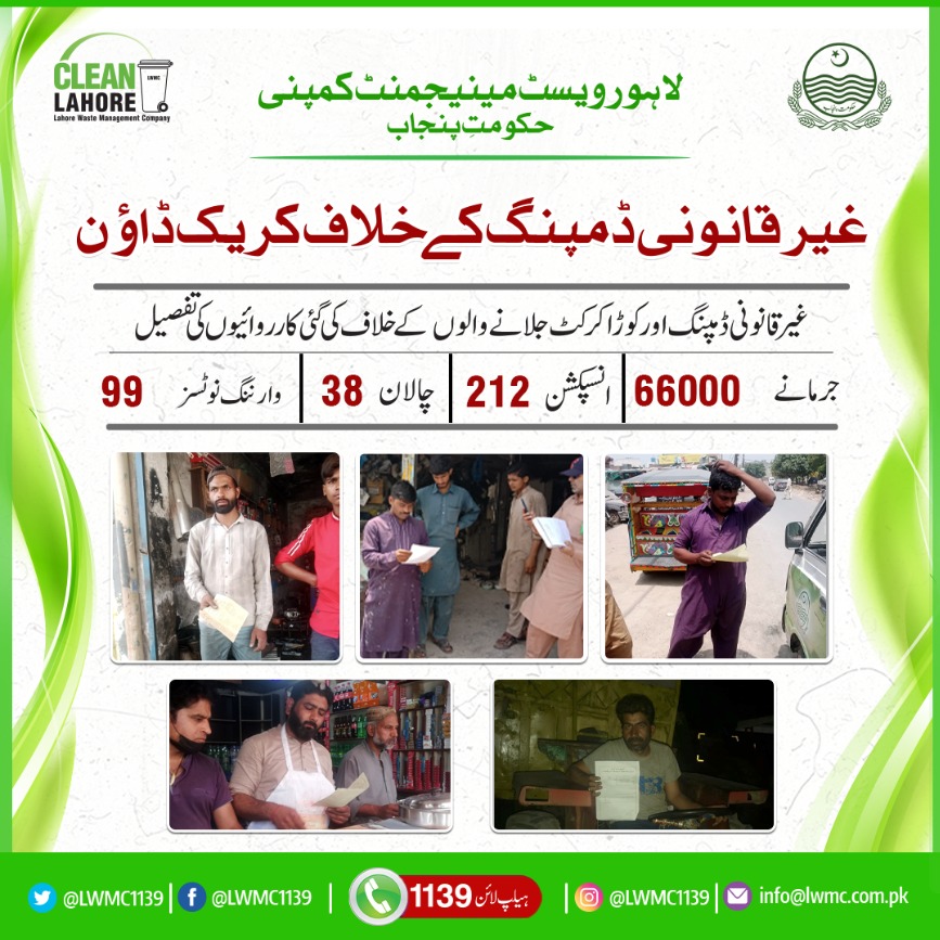 SPAL_1139's tweet photo. لاہور ویسٹ مینجمنٹ کمپنی کا انفورسمنٹ ونگ شہر میں غیر قانونی ڈمپنگ کے سدباب کے لیے متحرک
#LWMC
#Lahore
#Keeplahoreclean
#Enforcementwing
#Law
#Illegaldumping
@GovtofPunjabPK
@HamzaSS
@CS_Punjab
@commissionerlhr
@DCLahore
@lgcddpunjab
@PHALHR https://t.co/QadBZOWq3R