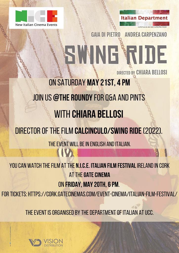 Calcinculo / Swingride (2022) will be screened as part of the NICE Italian Film Festival on Friday, may 20th (6 pm) at the Gate Cinema.
Join us <a href="/TheRoundy/">The Roundy</a> on Saturday, May 21st (4 pm) for Q&amp;A and pints with the director of the movie, Chiara Bellosi.