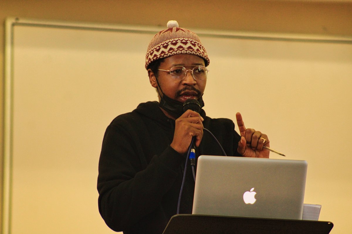 MICentre4Music's tweet photo. Last Saturday we hosted a Black Music Meta event where @mogorosi_tumi engaged the audience on #blackliberation through the prism of the #Black #Radical tradition as a framework, he also led a live review of some of his essays that focus on the Black Sonic as a dislocated episteme https://t.co/n2LKWL113u