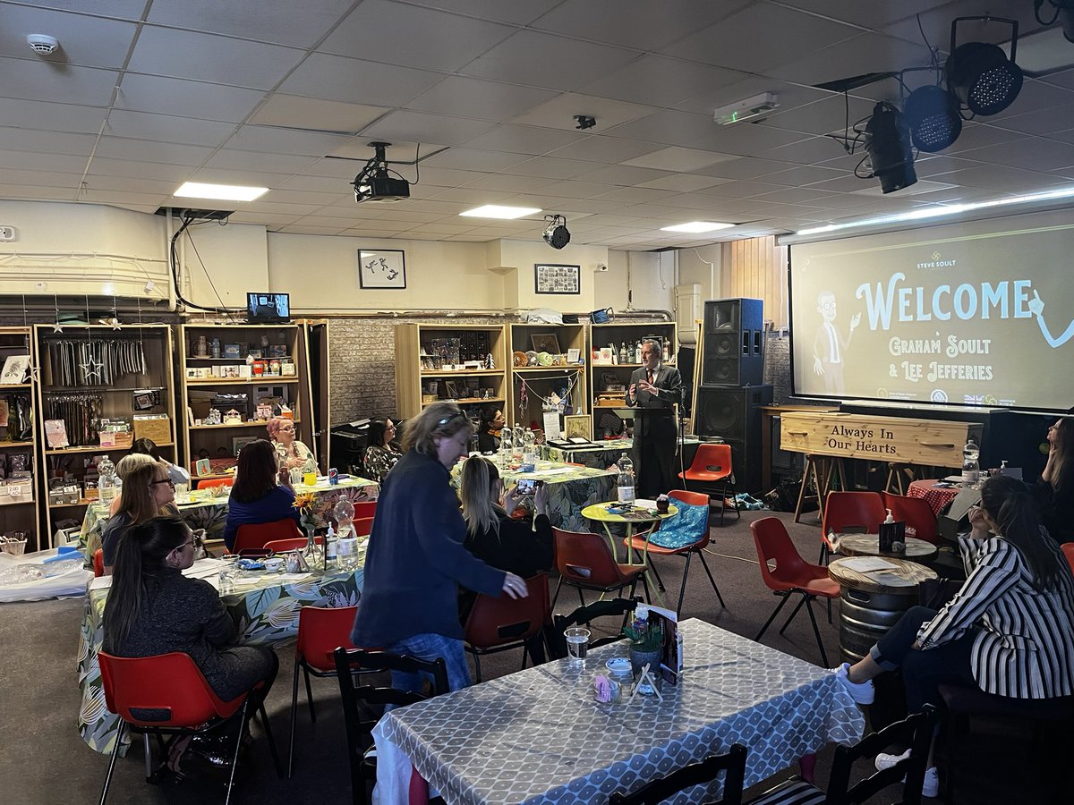 SteveSoultLtd's tweet photo. Graham and Lee had a great time meeting the good folk and contributors of Hyde at the @CoffinClubGM today ⚰️ @RemembranceGLTD 
#coffinclub https://t.co/6VNOozpT87