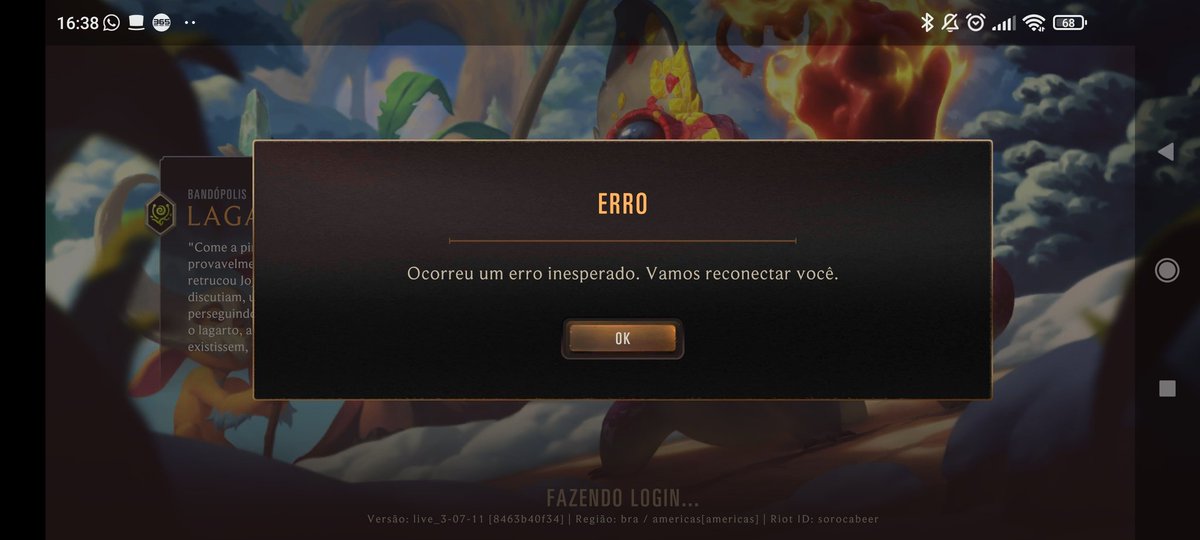 sorocabeer's tweet photo. Mais alguém? Pelo note, pelo Cel, no wi-fi, pelo 4G. No meio da partida...
Palhaçada!

@RuneterraBrasil https://t.co/LobDYNGquX