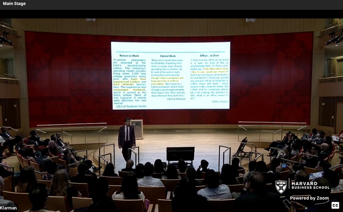 Professor <a href="/bharat_n_anand/">Bharat Anand</a> leading an interactive discussion about how the office, the university and the store experience are being redefined. 

Lots of interesting points that deserve more attention for leaders in companies and policy-making!

<a href="/online_HBS/">Harvard Business School Online</a> #HBSOnlineConnext