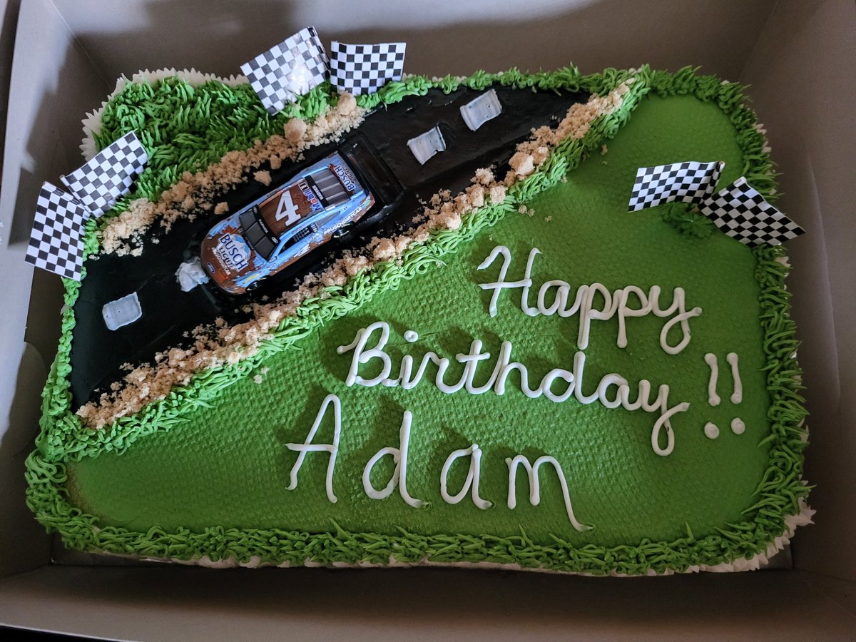 AdamHurst89's tweet image. Look at this awesome birthday cake I got this year! @KevinHarvick @RodneyChilders4 @StewartHaasRcng @NASCAR