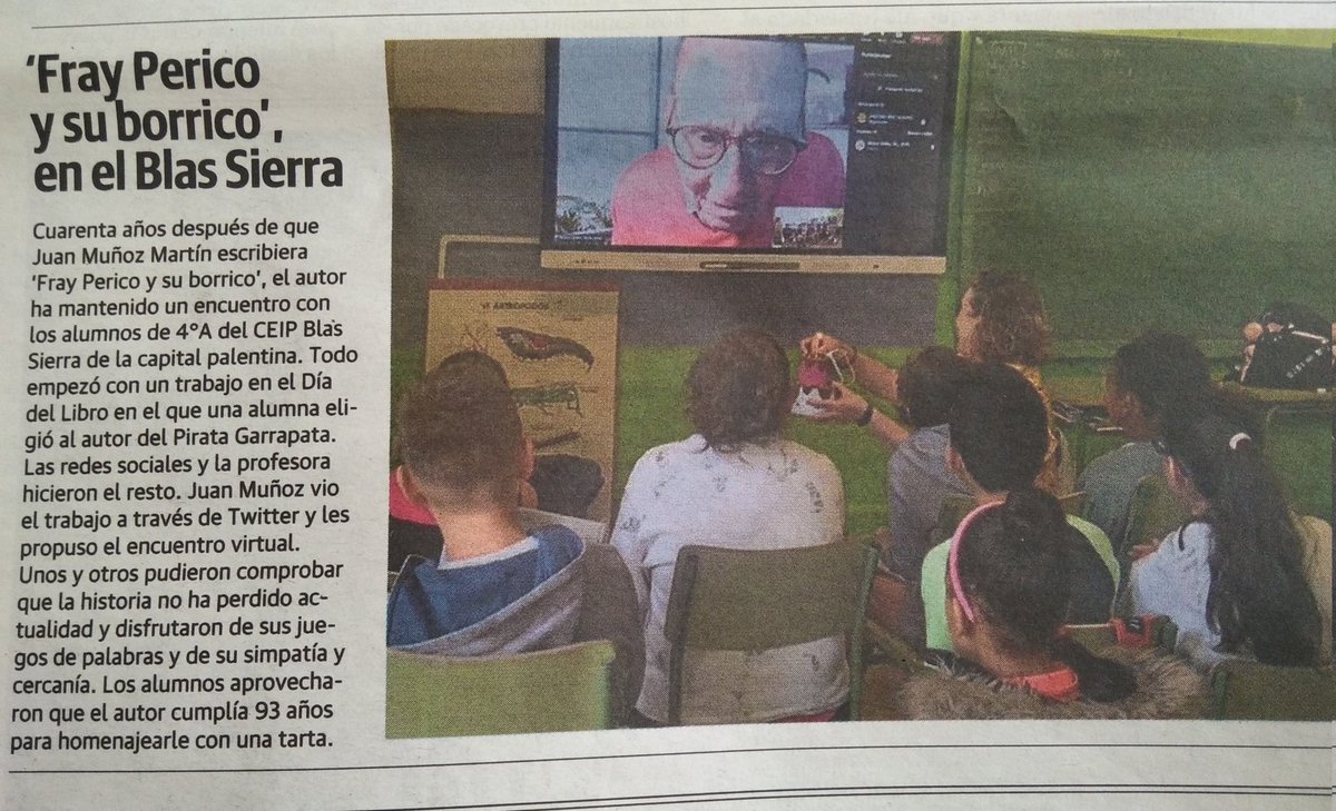 Nuestro cole en El Norte de Castilla y nuestro cole con el autor de dos de los libros preferidos de los papis de nuestros peques: el Pirata Garrapata y Fray Perico y su borrico
Presente y pasado en las aulas construyendo el futuro <a href="/educacyl/">Educación JCyL</a> <a href="/leeres/">Leer.es</a> <a href="/autorFrayPerico/">Juan Muñoz Martín</a> <a href="/nortecastilla/">El Norte de Castilla</a>