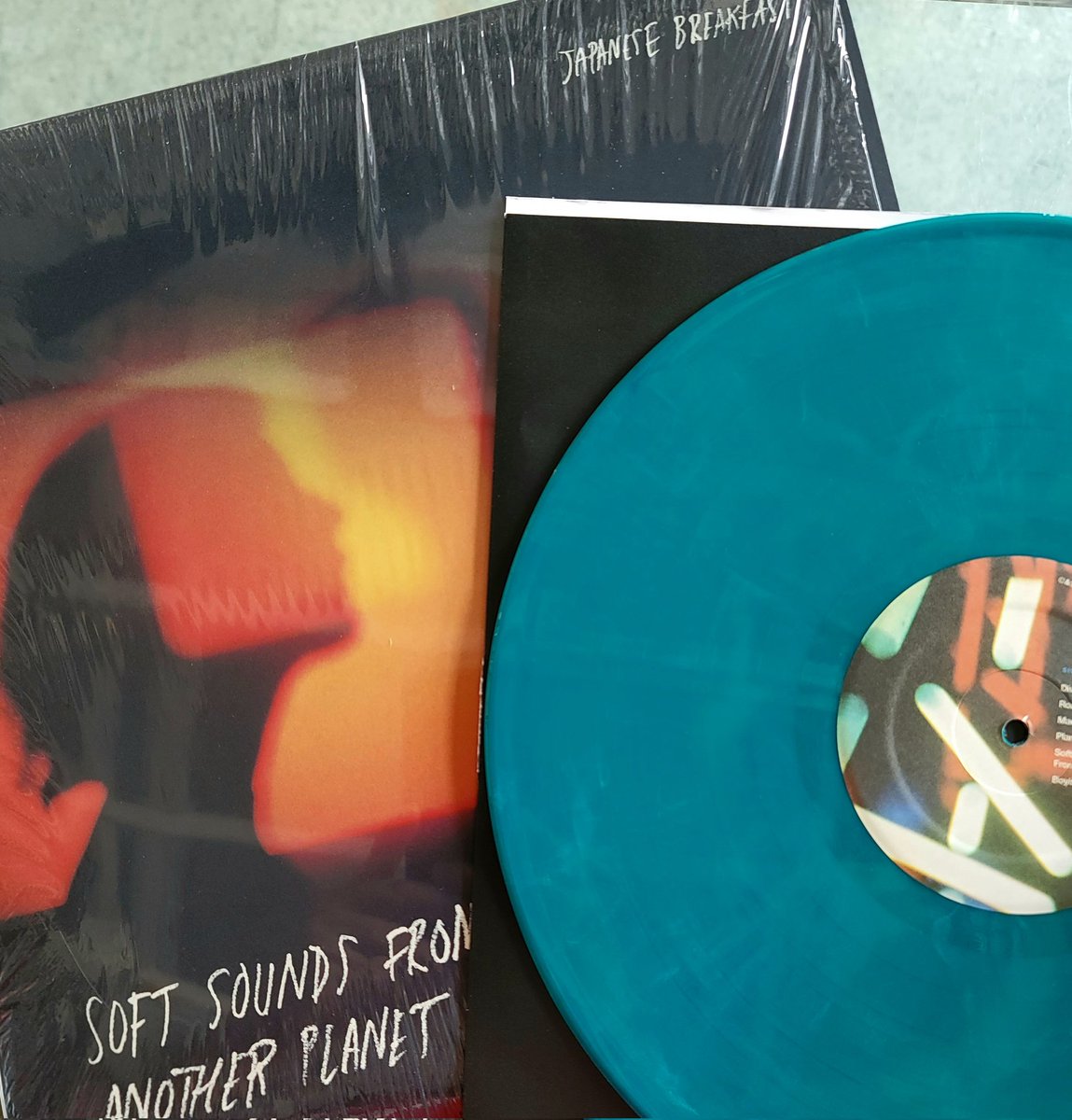 Wow! Out of print 2017 @Jbrekkie 'Soft Sounds From Another Planet' on turquoise vinyl! You don't ever see this one. 
.
.
#japanesebreakfast #softsoundsfromanotherplanet #rarevariant