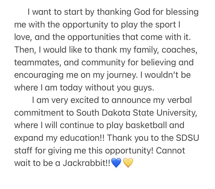 Committed!! Thank you @Coach_AJ #GoJacks @GoJacksWBB 💙💛💙