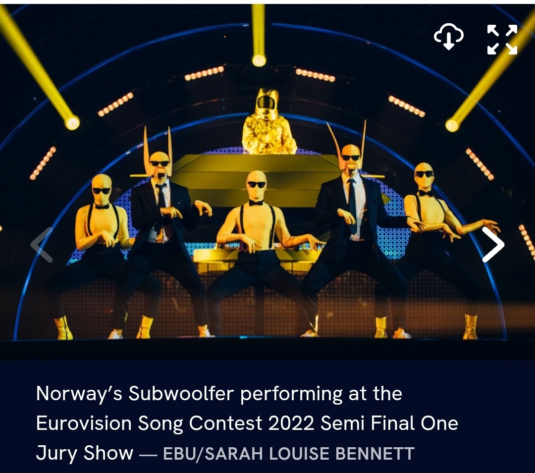 #Eurovision2022 I didn't see the name if the Norway group, but if this isn't Ylvis I'll eat my hat. (OK, the website says it's not, but I'm still suspicious.)