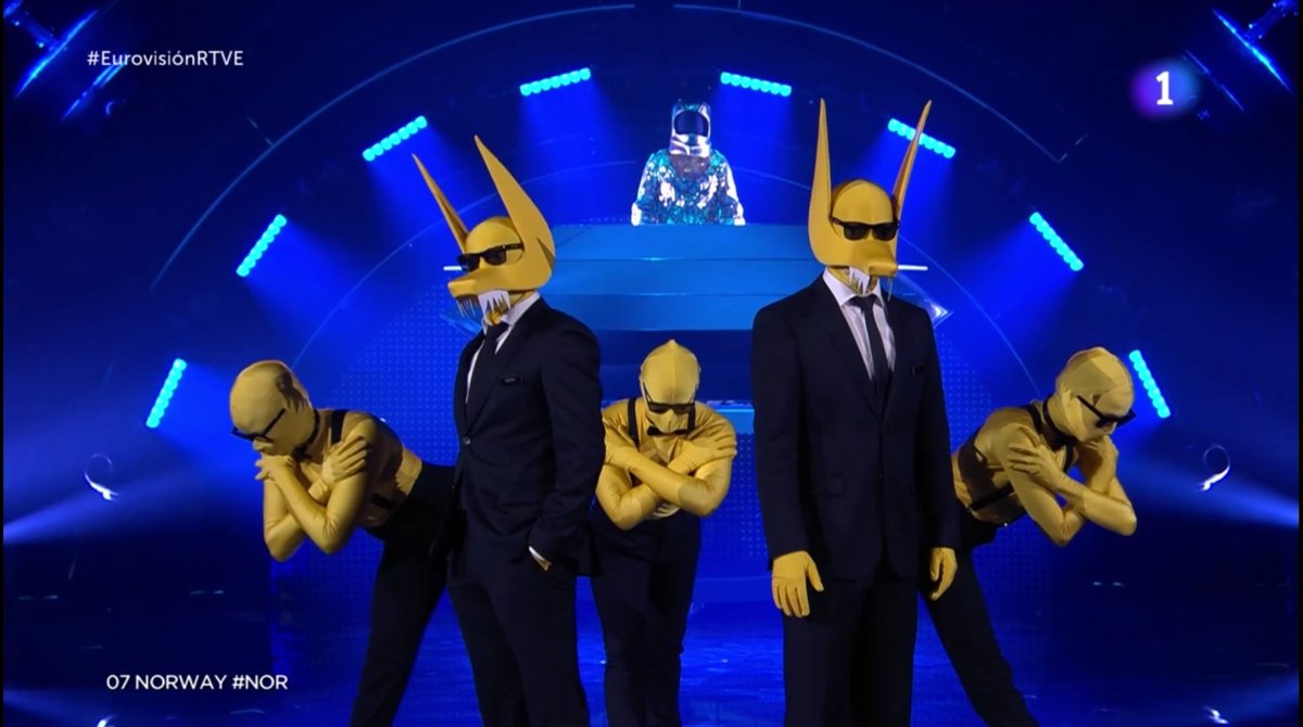 GrandPrixVerano's tweet photo. Ya sabemos qué ha sido de los lobos del equipo amarillo del #GrandPrix.

Hoy han reaparecido en #Eurovision representando a #Noruega #NOR

Quedaron en paro cuando acabó el programa y aquí están

Os desvelamos el secreto de la identidad de los lobos de la banana #EurovisionRTVE https://t.co/4axvK305s0