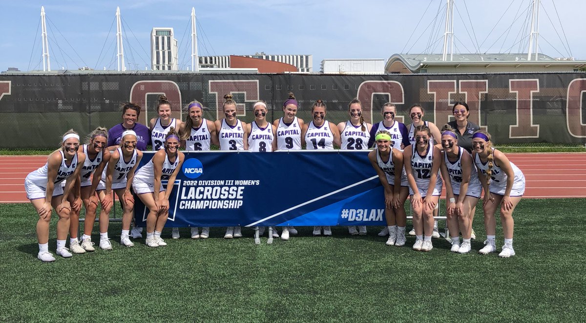 cap_athletics's tweet photo. First NCAA win in program history! @CapitalWLAX rolls to a 21-4 win over Hamline in their NCAA debut and will now play No. 20 University of Chicago tomorrow at 1 p.m. CST (2 p.m. EST)! #CapFam #CapWLAX #ItIsUs https://t.co/wAFaBUTflK
