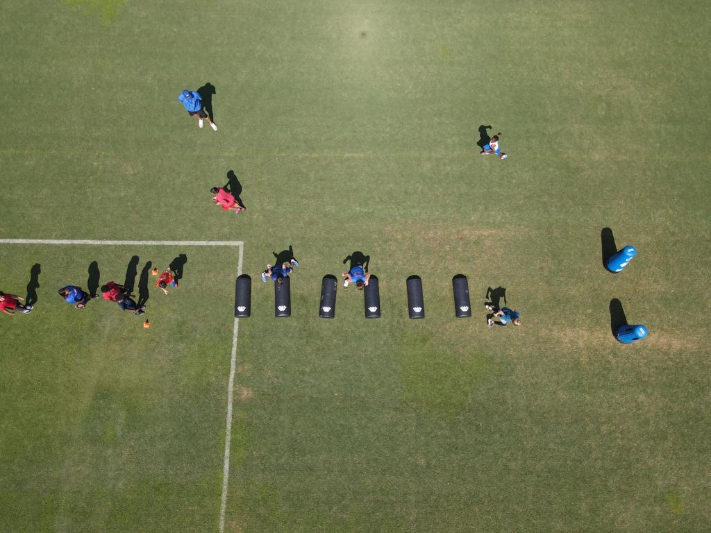 CoachAnthonyP's tweet photo. Drone footage at our bag station today at our Be Great workouts. @BrennanCoffey1 @CoachNoime https://t.co/PuB8F5Twj9