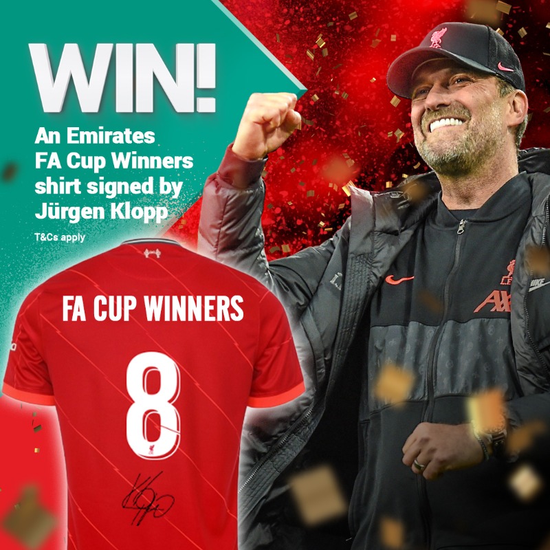 LFC's tweet photo. Another incredible day at Wembley 😁

To celebrate, we're giving you the chance to win a signed #EmiratesFACup shirt from the boss 🙌