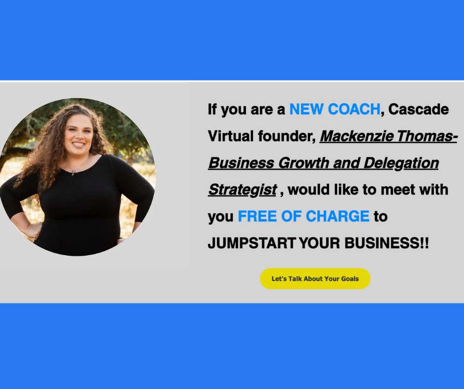 CascadeVirtual1's tweet photo. Are you a new coach or a coach who is struggling to get clients? Let's meet and see what the issue might be. THIS IS NOT A SALES CALL! Your virtual assistant can't help you succeed if your business is not in a position to succeed.  #coach #virtualassistant https://t.co/DdRRWXf2Ze