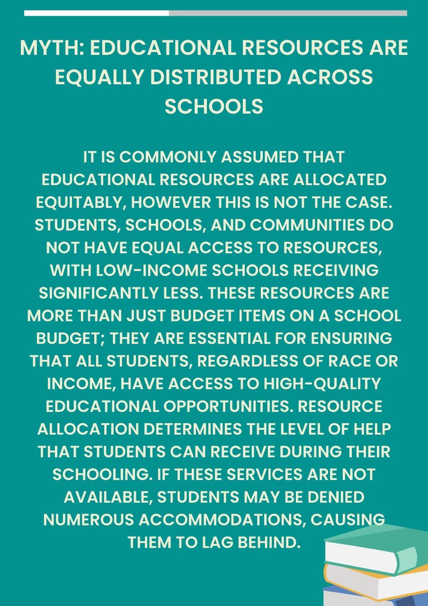 Myth!
We usually believe that there is a fair distribution of resources across the schools, but the reality is the opposite.
This is an international thread!
#StepsofHope #education #students

teachforamerica.org/stories/educat…