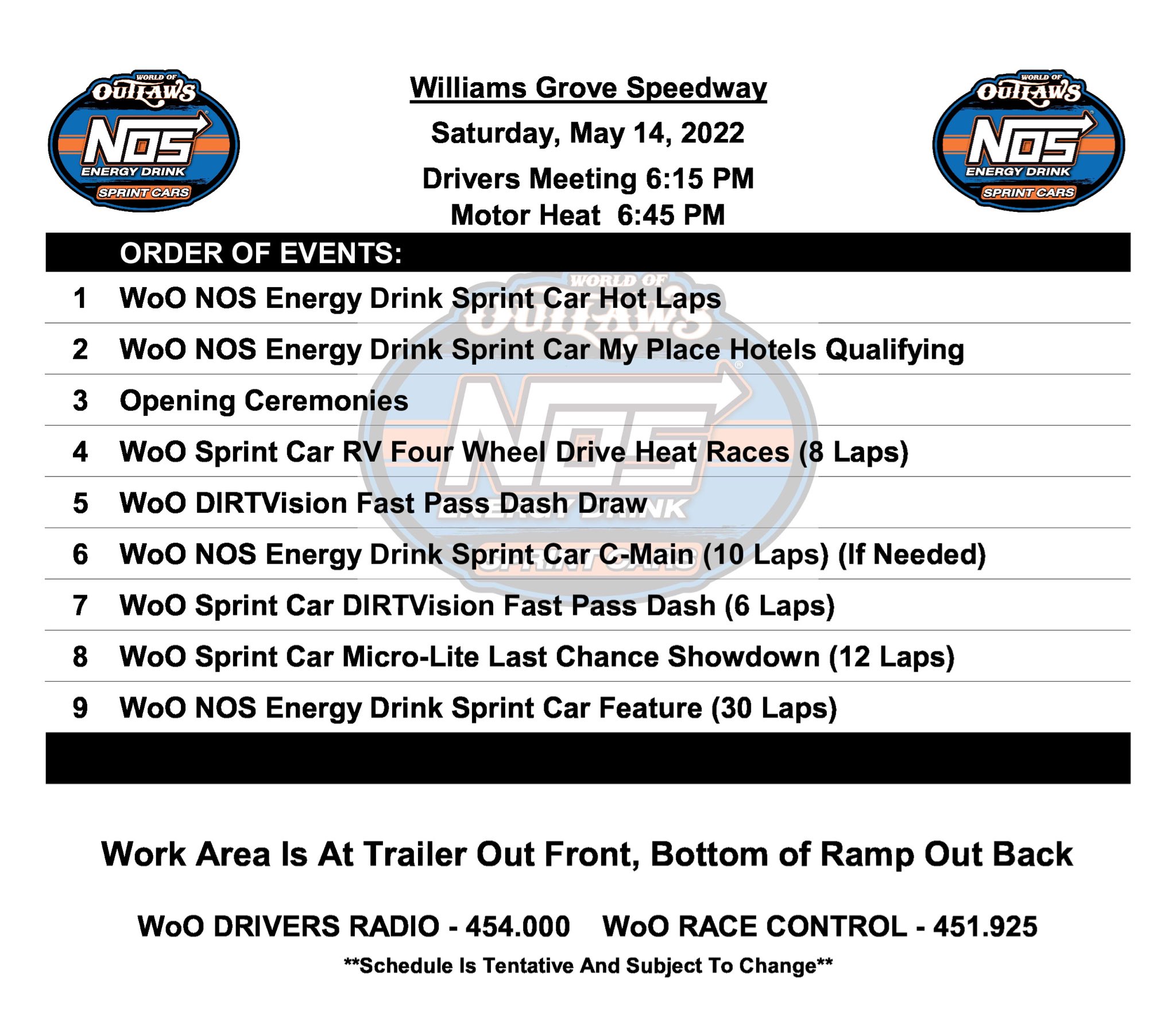 World of Outlaws on Twitter "👇 Saturday’s Schedule at WilliamsGrove