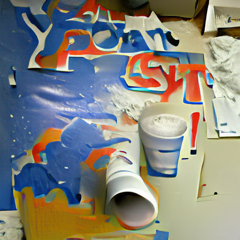 O_T_Human's tweet photo. Work in poster paint do it again styrofoam (#GIUU) #art #artist #artwork #nft #nfts #nftcollector https://t.co/vMjZB6krWq