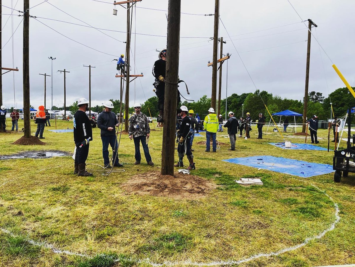 HorryElectric's tweet photo. What a day! Our linemen competed hard and gave it their all! We’ll find out the results tonight - stay tuned! #LineworkerRodeo #GaffNGo https://t.co/W1kQkCbOym