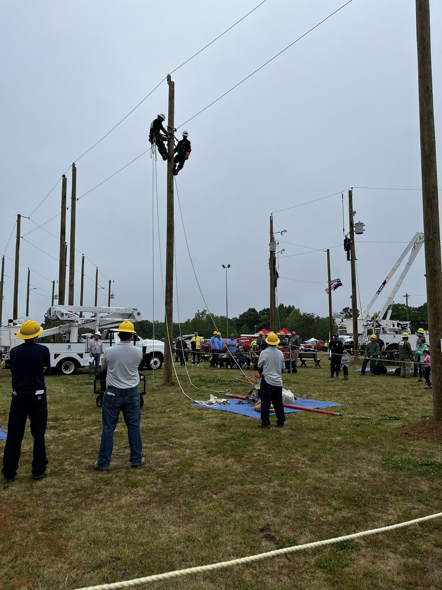 HorryElectric's tweet photo. What a day! Our linemen competed hard and gave it their all! We’ll find out the results tonight - stay tuned! #LineworkerRodeo #GaffNGo https://t.co/W1kQkCbOym