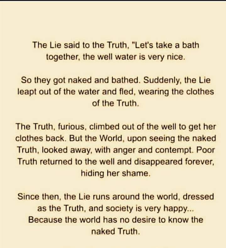 A sad ode to so-called modern times, many politicians and people in powerful positions.