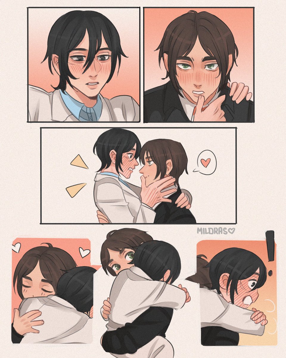 The long-awaited first kiss💞 . . #eremika #AttackOnTitan